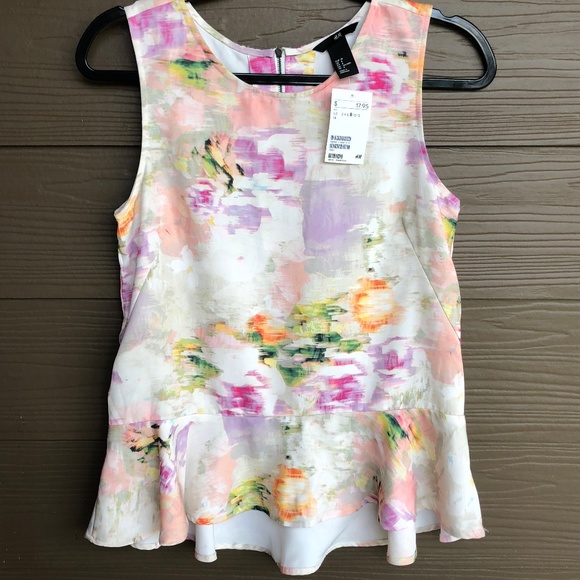 H&M Tops - ❌SOLD❌H&M Sleeveless Flutter Blouse Top High-Low